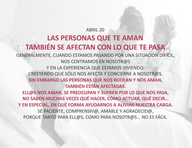 Las personas que te aman también se afectan con lo que te pasa